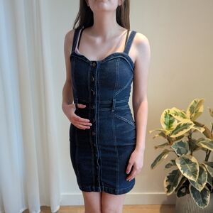 Y2k Blue Mini Jeans Dress Small